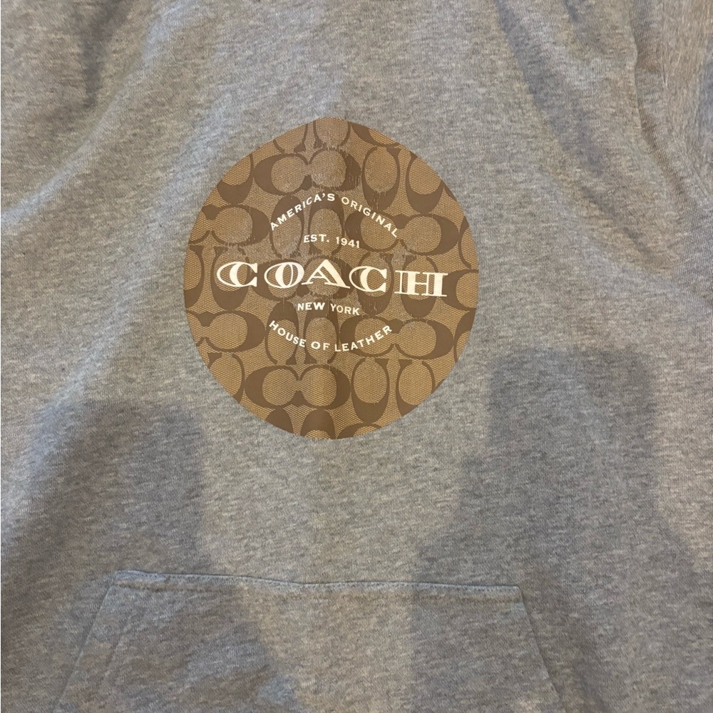 Coach Heather Gray Hoodie with Logo - Picture 3 of 5